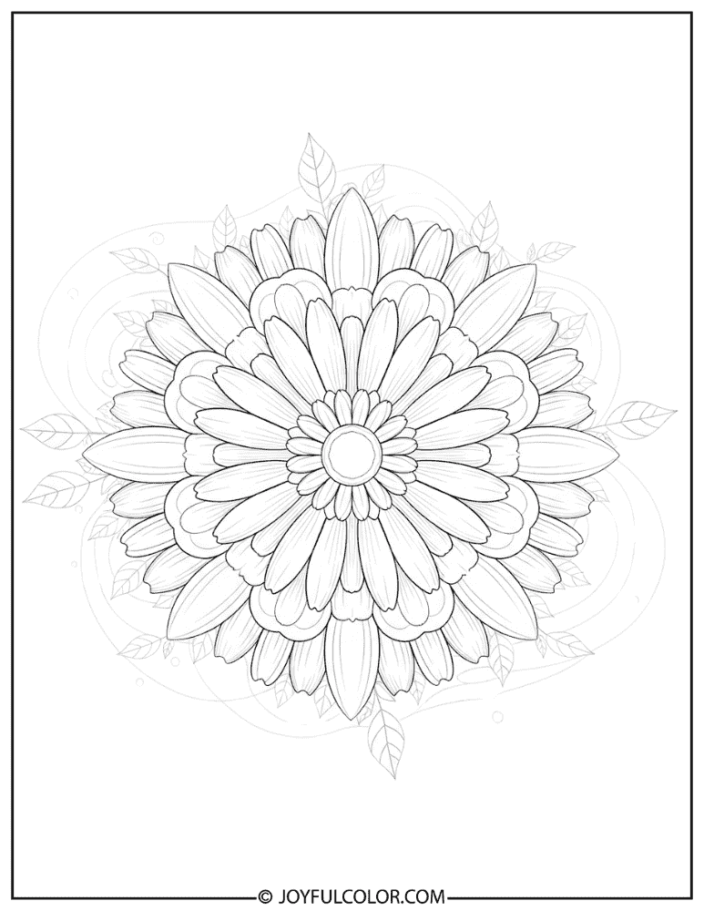 Daisy Mandala Coloring Page