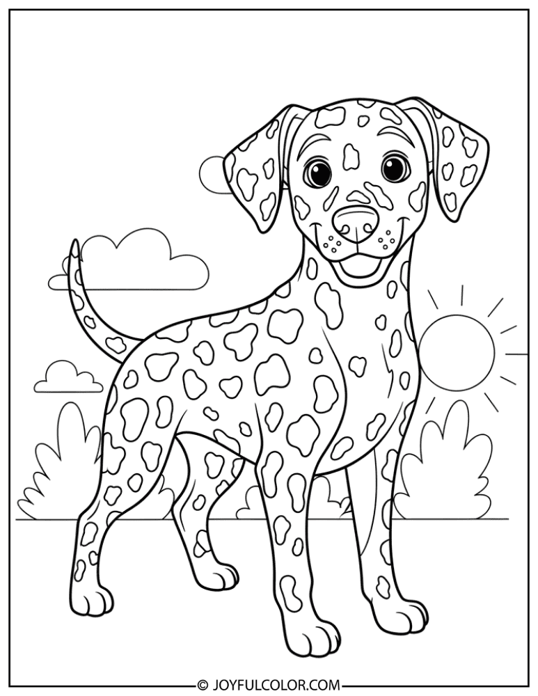 Dalmatian Covered in Extra Spots Coloring Page