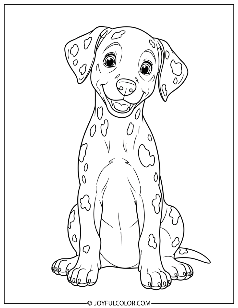 Dalmatian Puppy with Spots Coloring Page