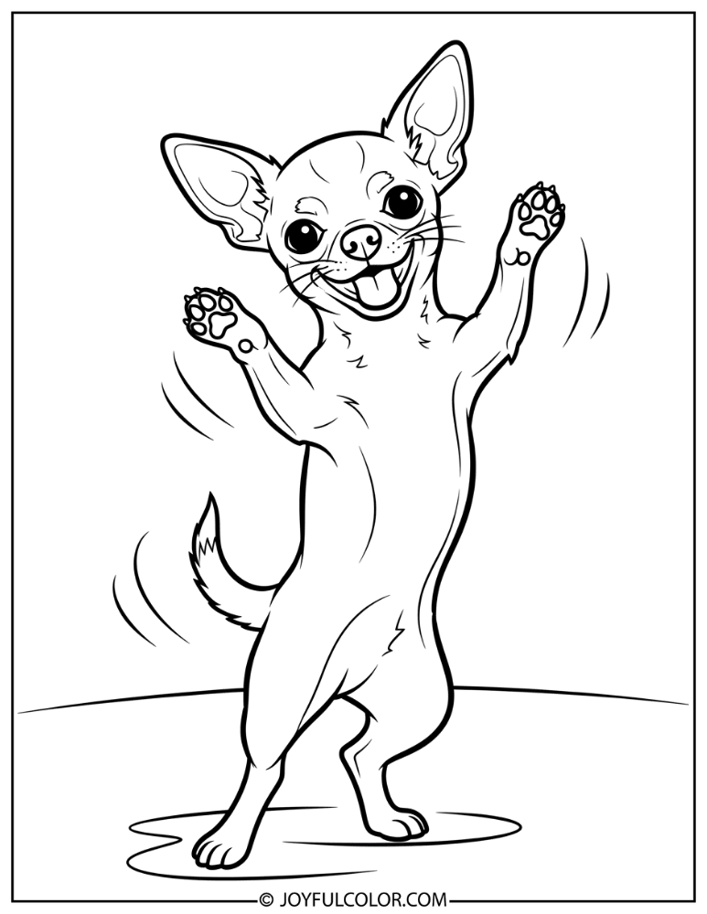 Dancing Chihuahua Coloring Page