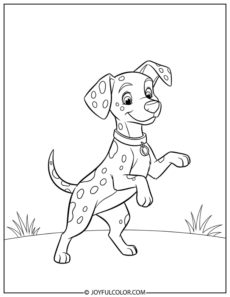 Dancing Dalmatian Coloring Page