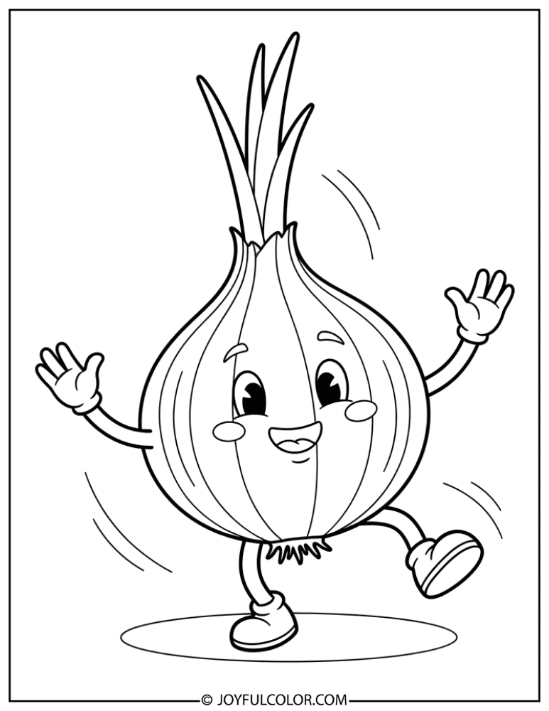 Dancing Onion Coloring Page