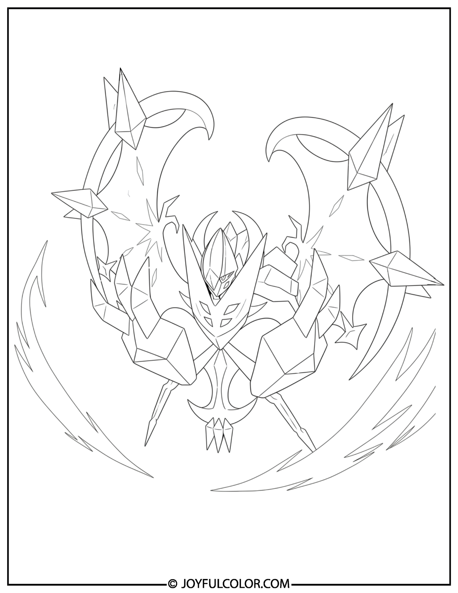 Dawn Wings Necrozma Battle Coloring Page