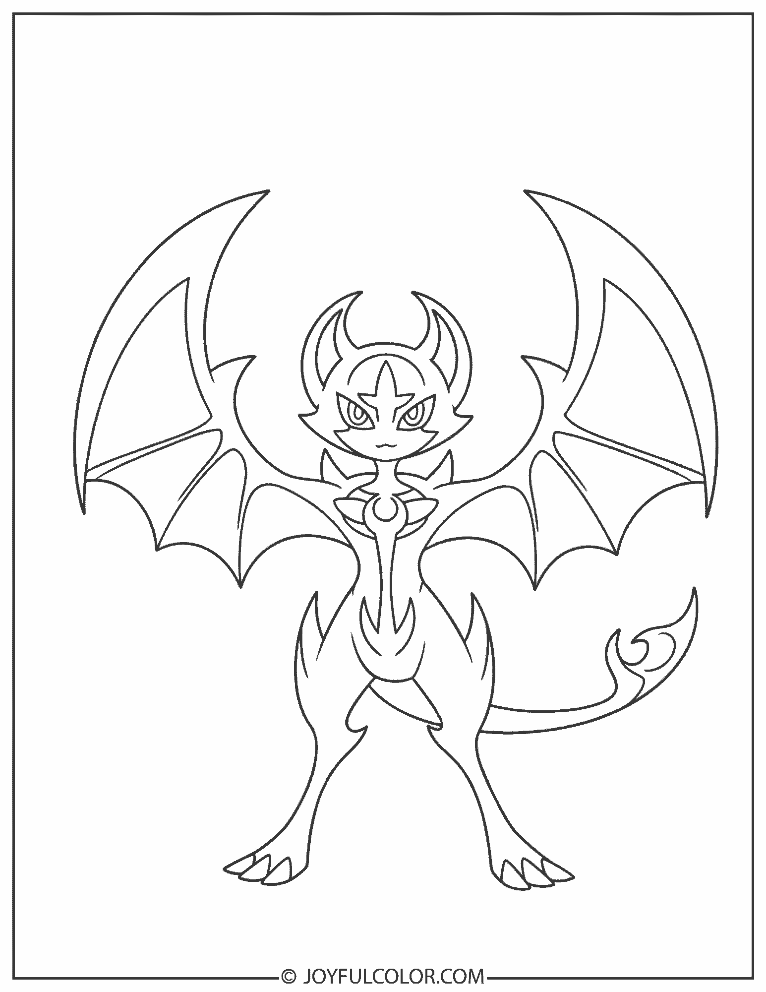 Dawn Wings Necrozma Coloring Page 2