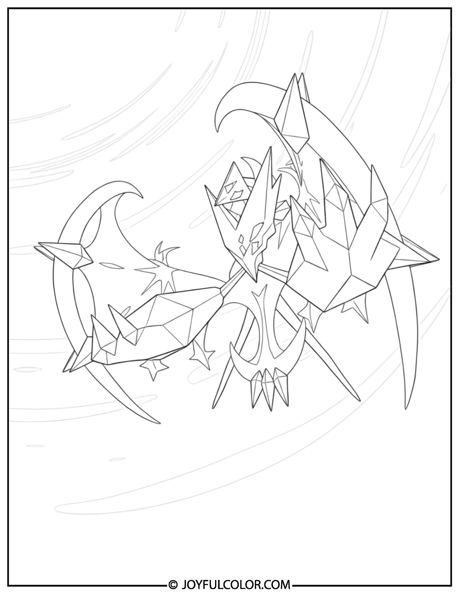Dawn Wings Necrozma Full Body Coloring Page