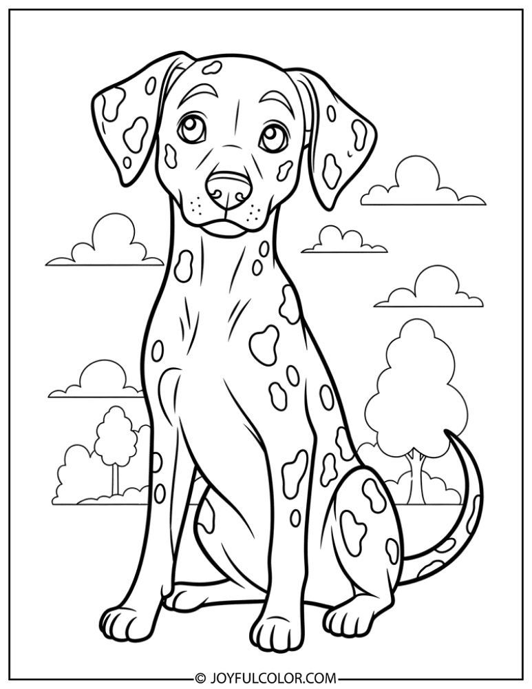 Decorative Dalmatian Art Coloring Page