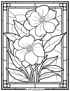 20 FREE Stained Glass Flower Coloring Pages – Download & Print!