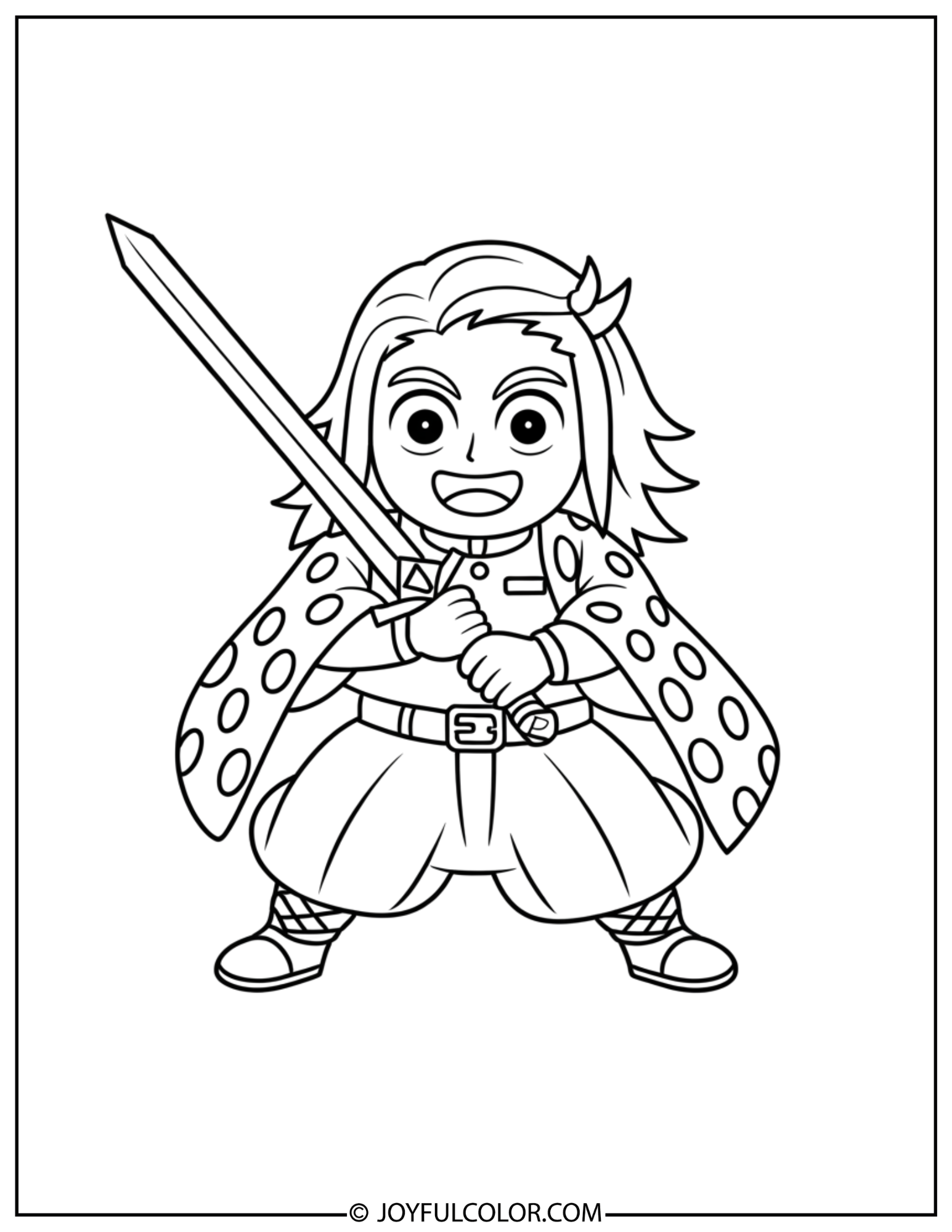Demon Slayer Training Coloring Page