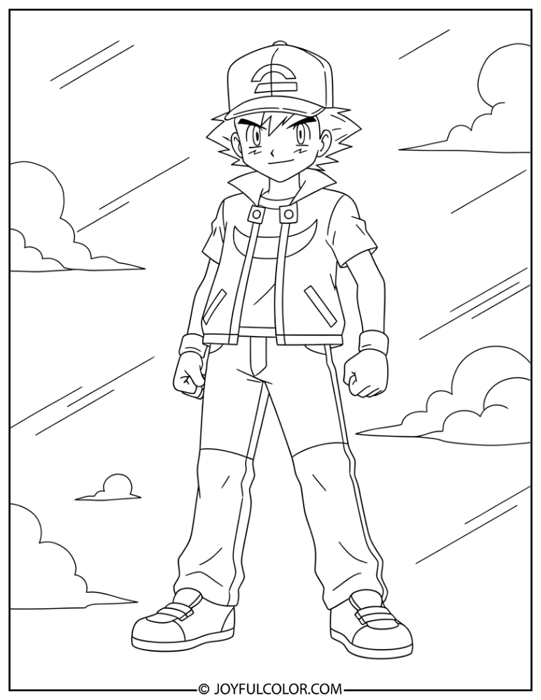 Detailed Ash Coloring Page