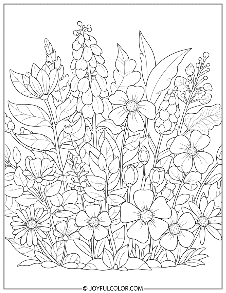 Detailed Botanical Garden Coloring Page