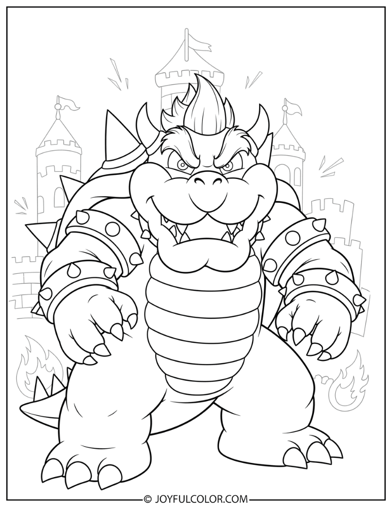 Detailed Bowser Coloring Page