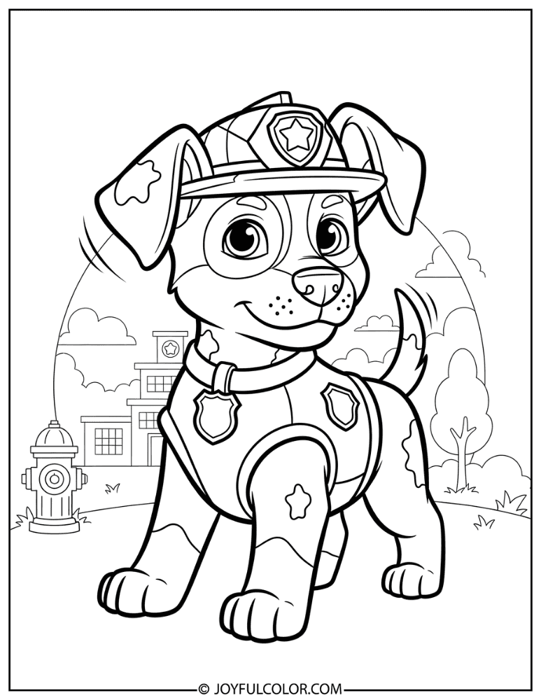 Detailed Chase Portrait Coloring Page