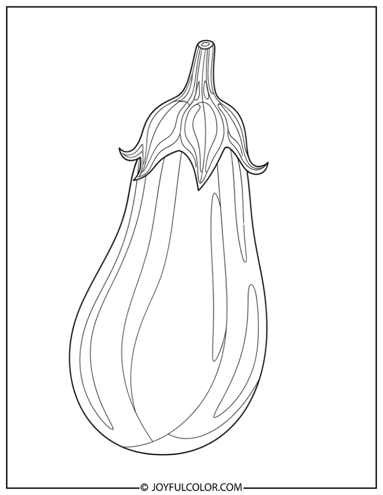 Detailed Eggplant Coloring Page