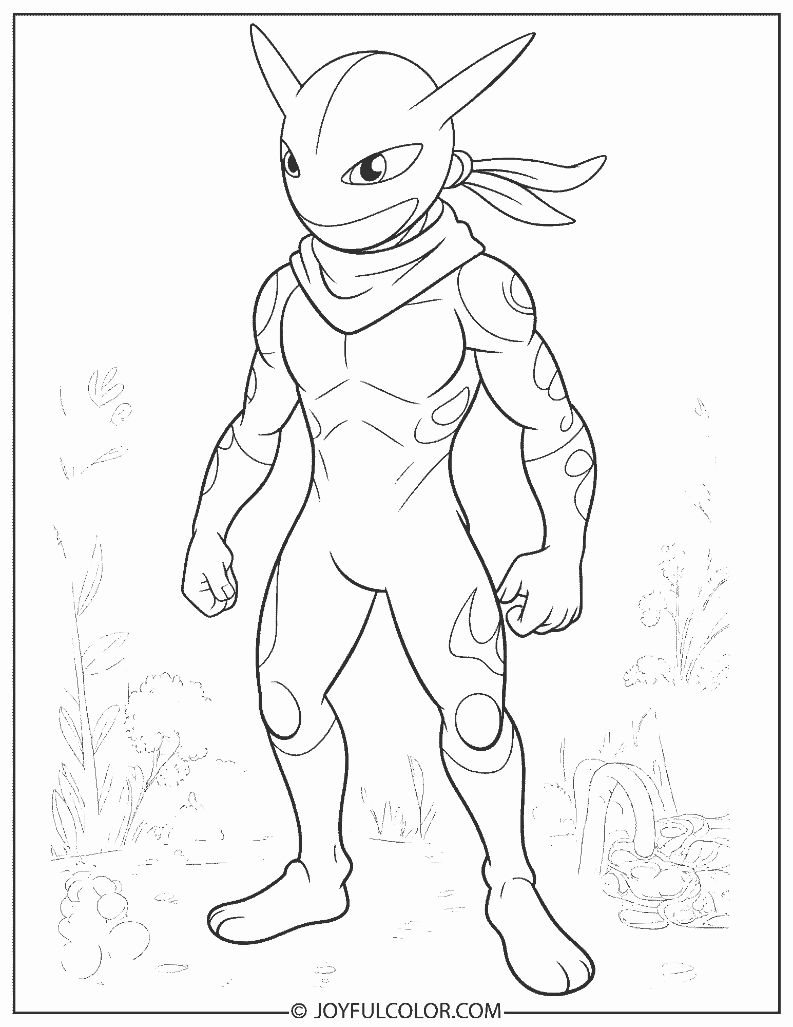 Detailed Greninja Coloring Page