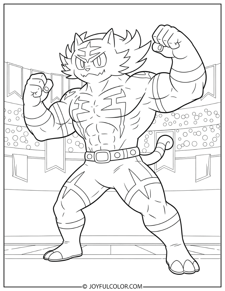 Detailed Incineroar Coloring Page