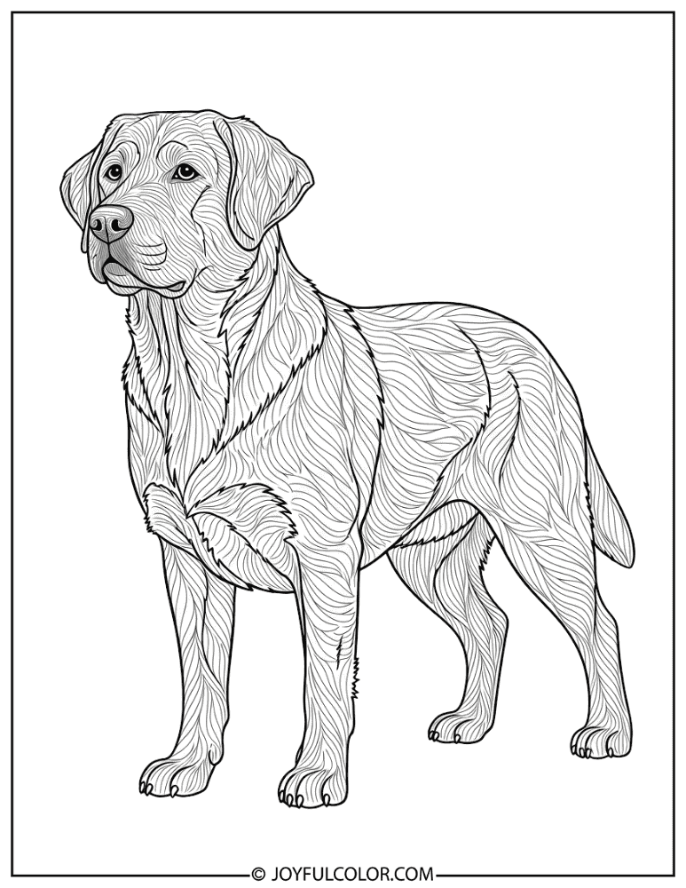 Detailed Lab Fur Texture Coloring Page