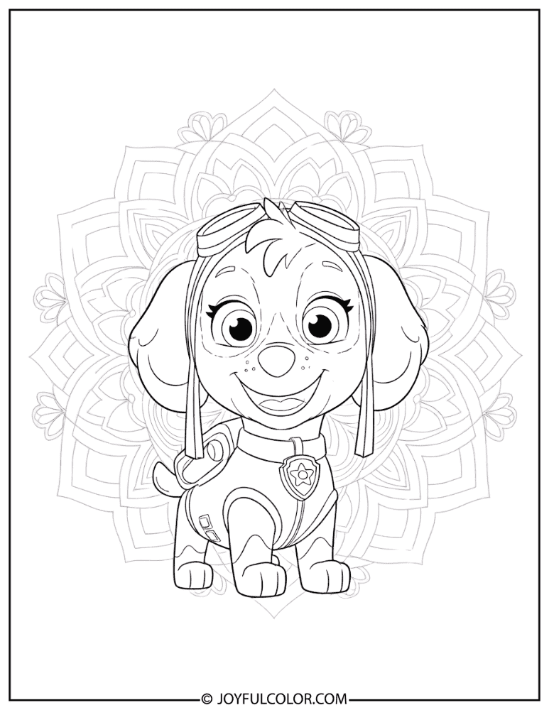 Detailed Skye Mandala Background Coloring Page