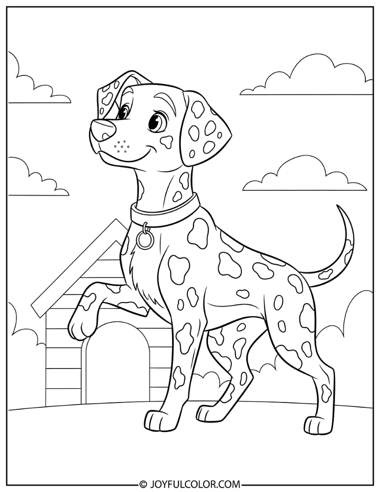 Detailed Spot Pattern Dalmatian Coloring Page