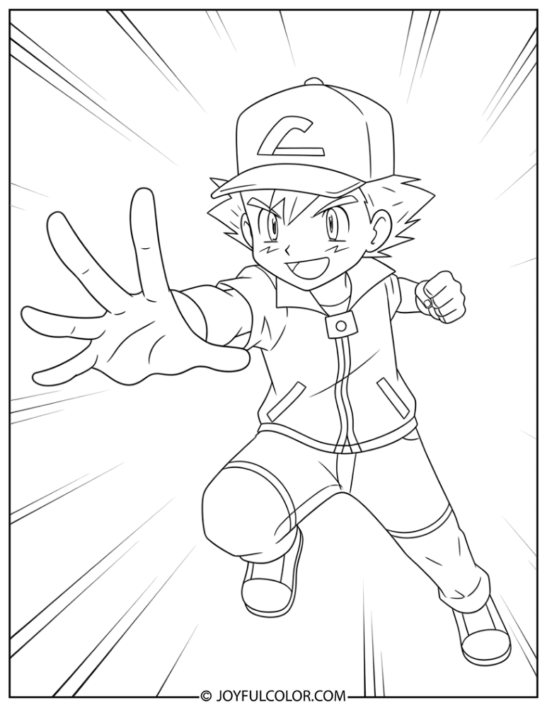 Diamond Pearl Ash Coloring Page