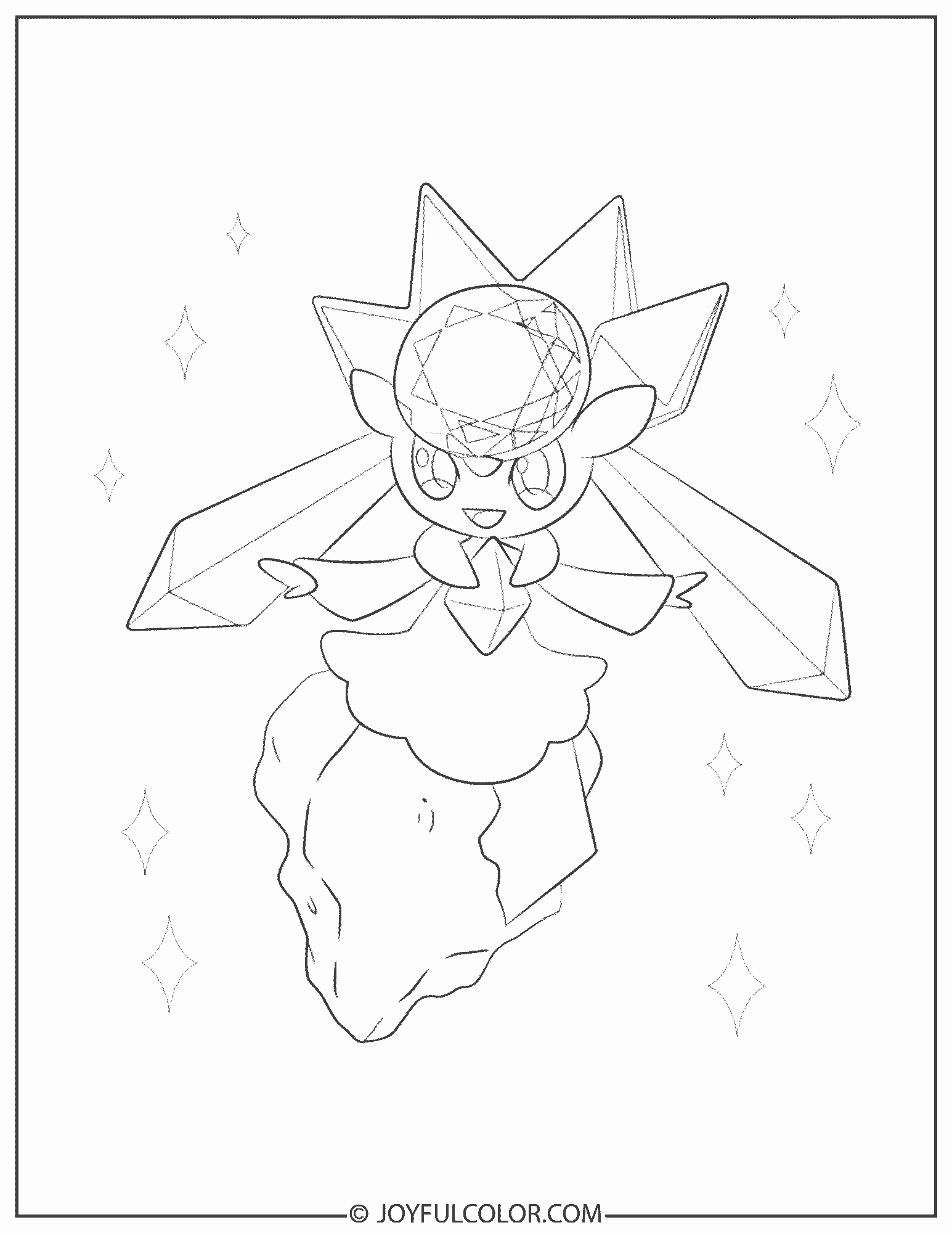 Diancie Coloring Page
