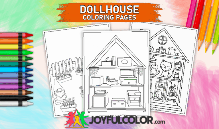 26 FREE Printable Dollhouse Coloring Pages For Kids