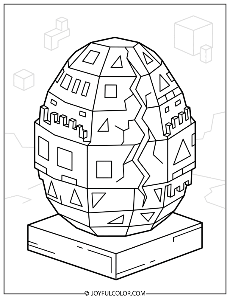 Dragon Egg Minecraft Coloring Page