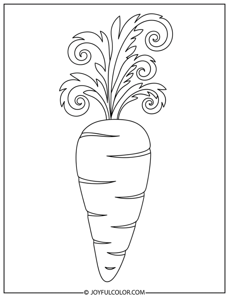 Dreamy Swirl Carrot Coloring Page
