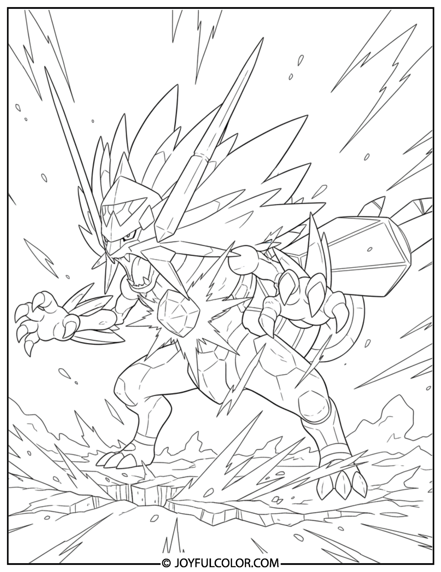 Dusk Mane Necrozma Battle Coloring Page