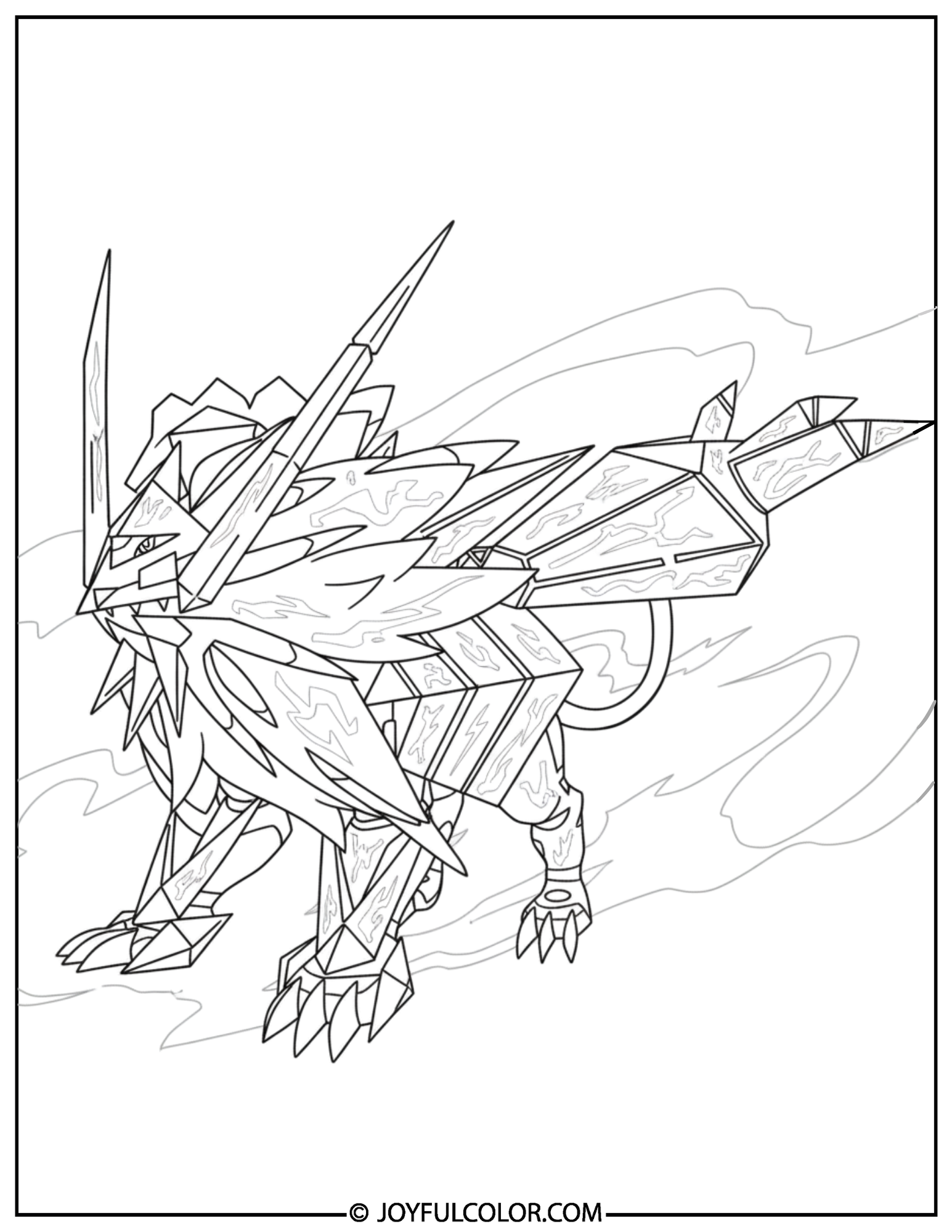 Dusk Mane Necrozma Full Body Coloring Page