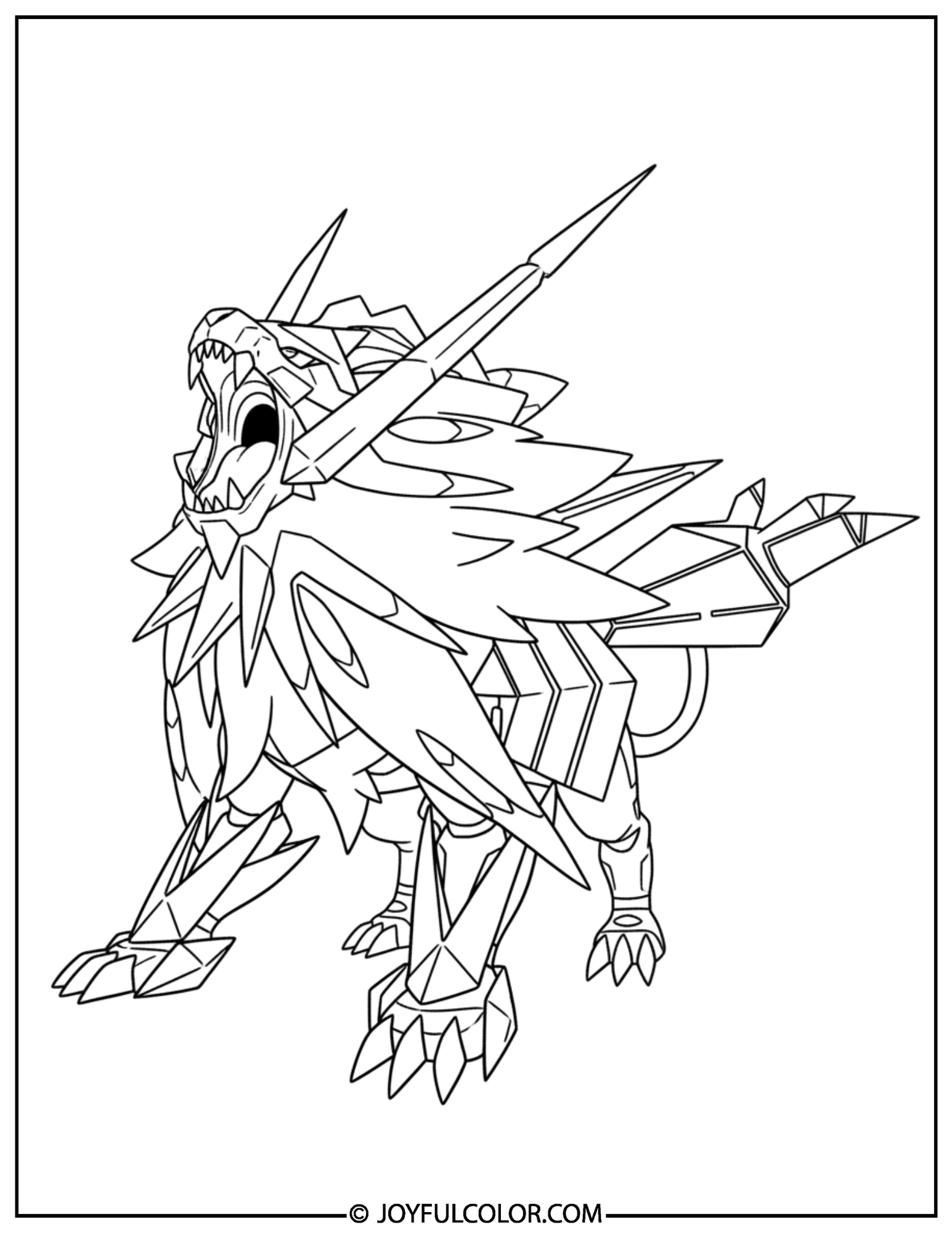 Dusk Mane Necrozma Roaring Coloring Page