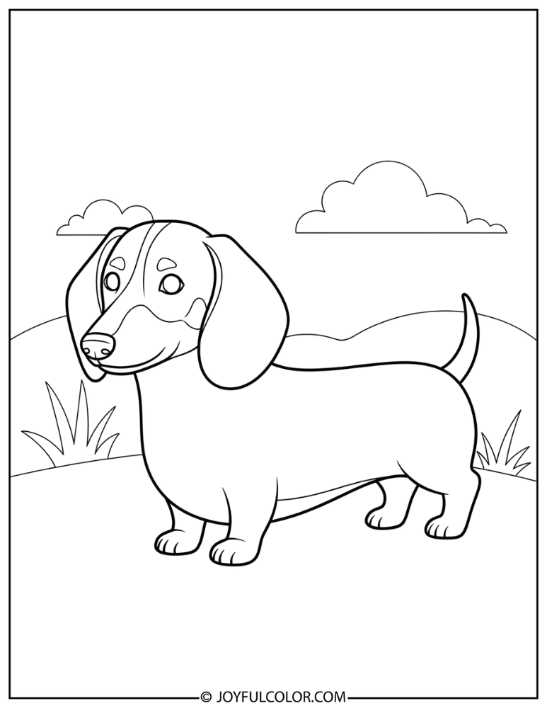 Easy Cartoon Dachshund