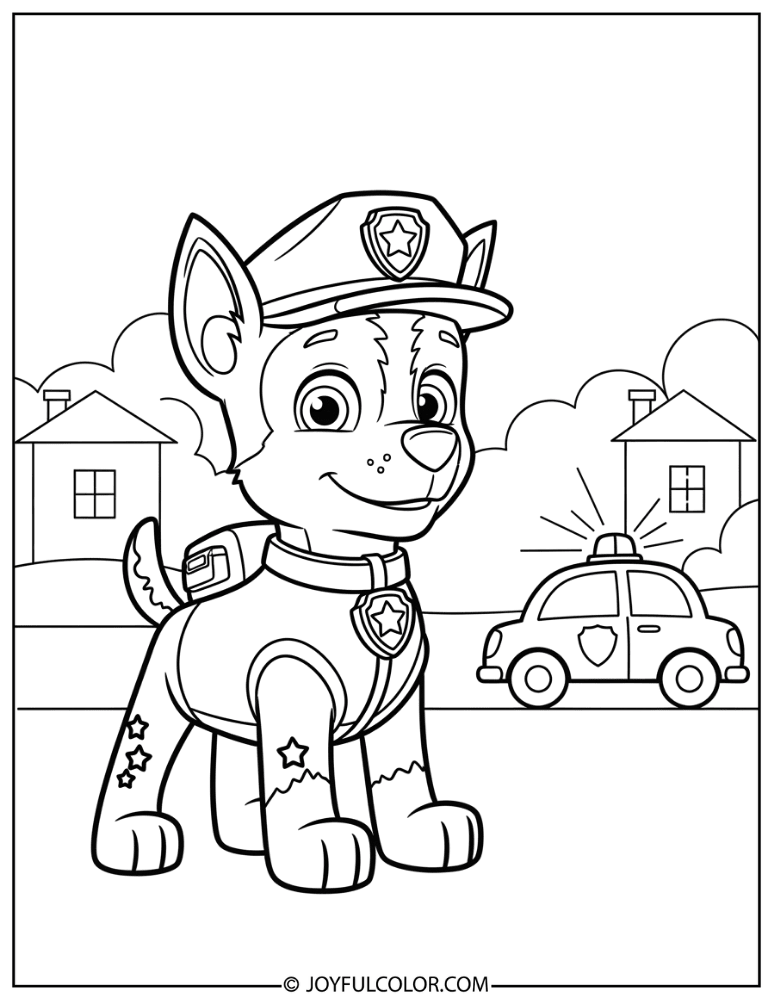 Easy Chase Coloring Page