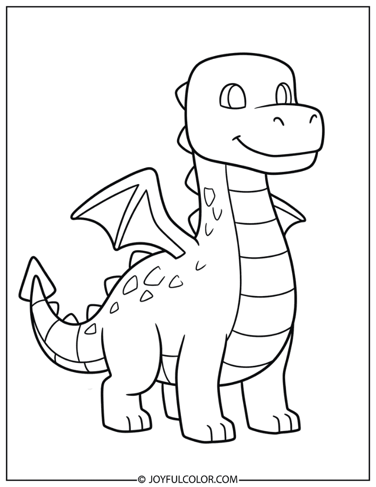 Easy Ender Dragon Coloring Page