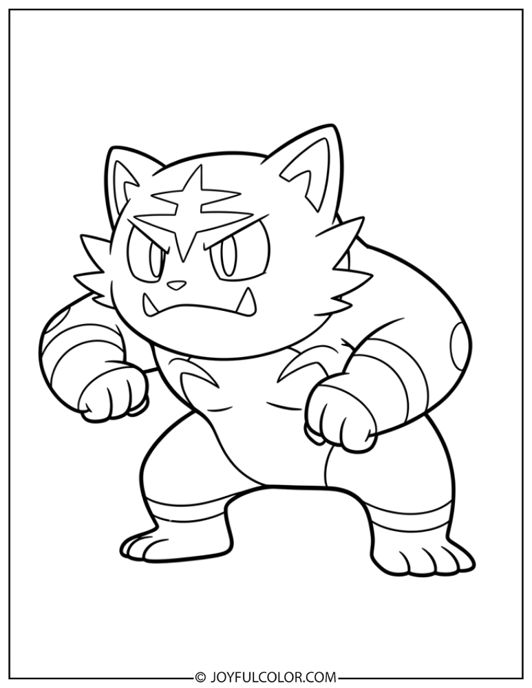 Easy Incineroar Coloring Page