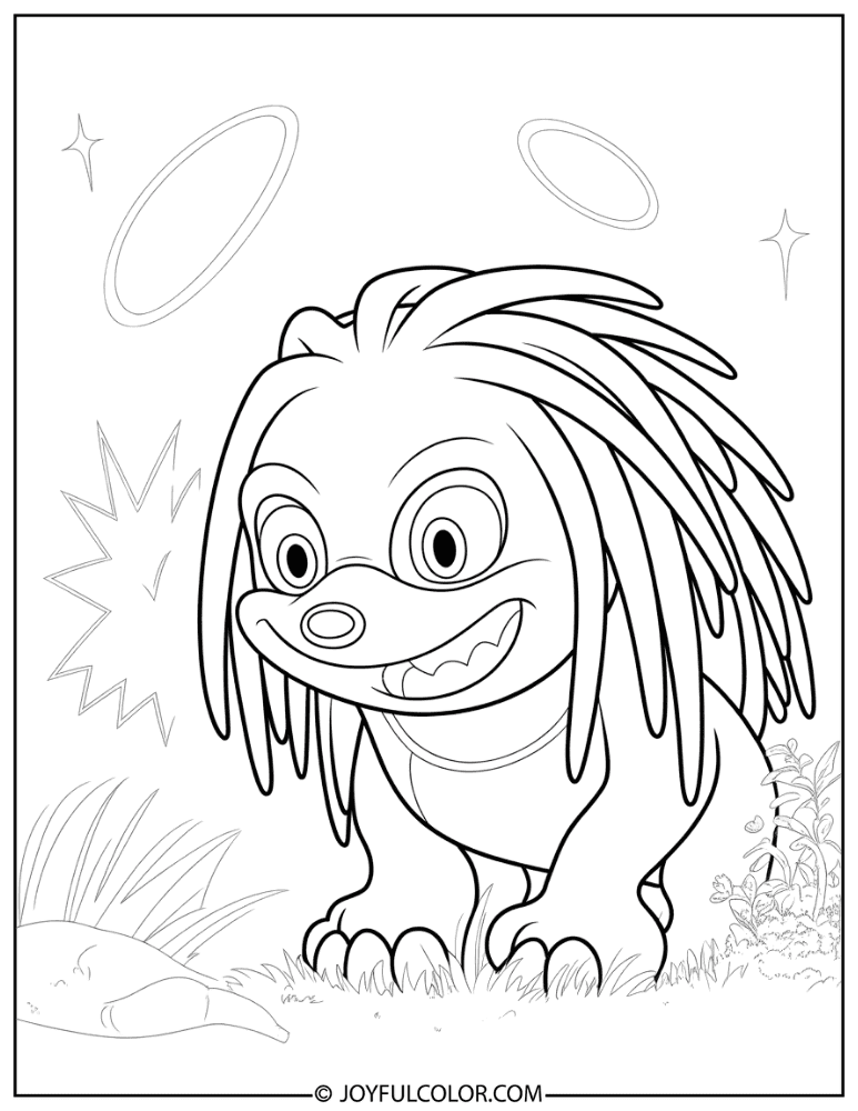 Easy Knuckles Face Coloring Page