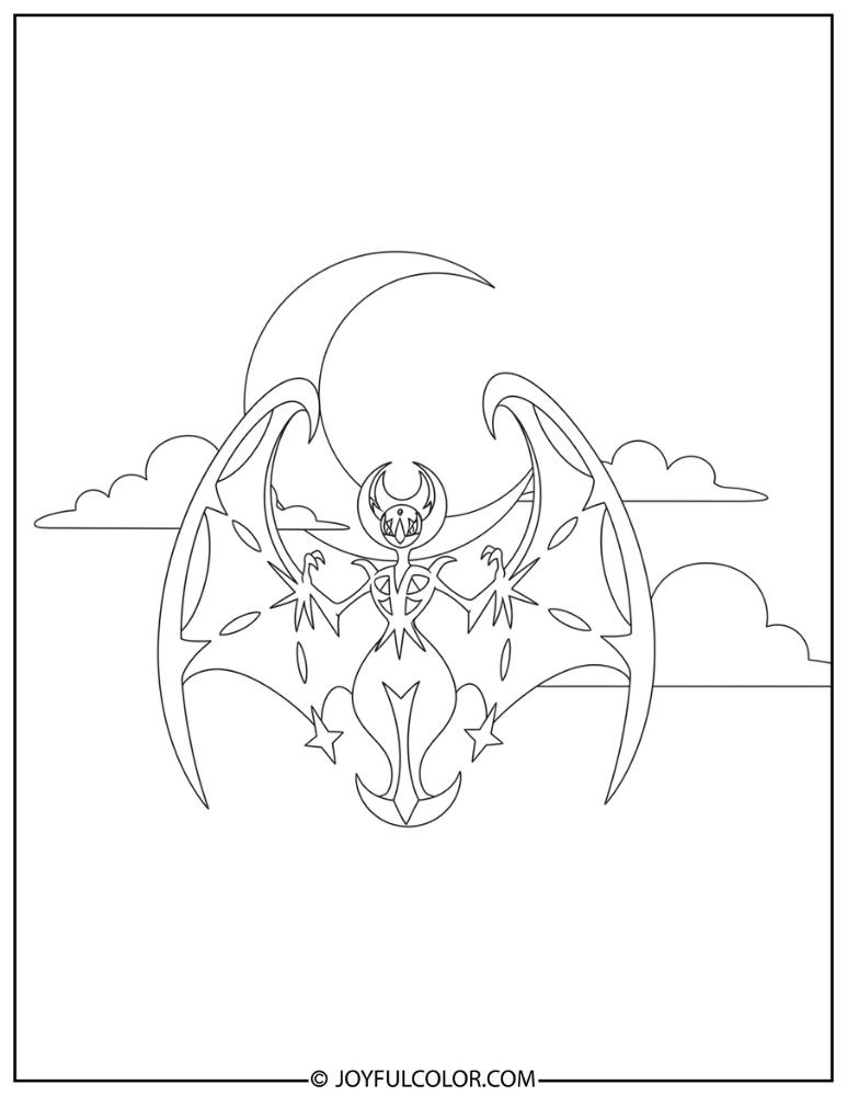 Easy Lunala Coloring Page