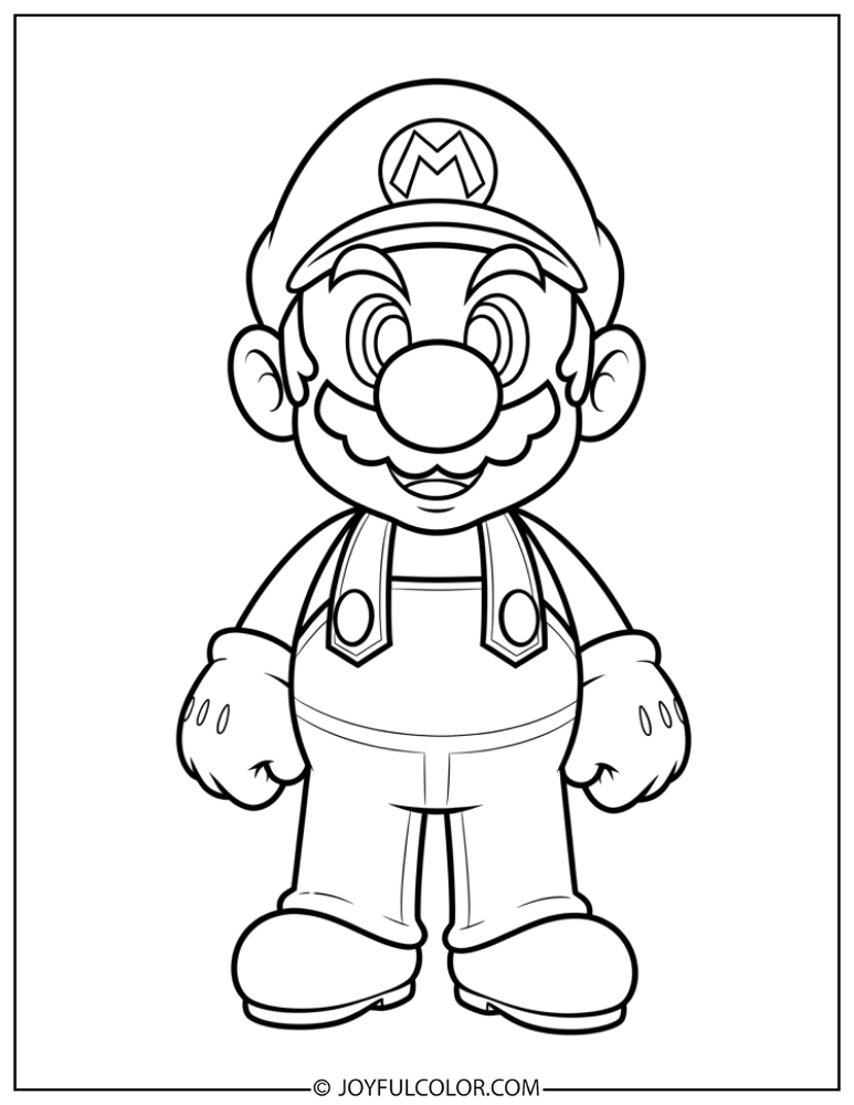 Easy Mario Coloring Page