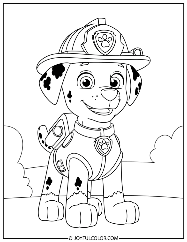 Easy Marshall Outline Coloring Page