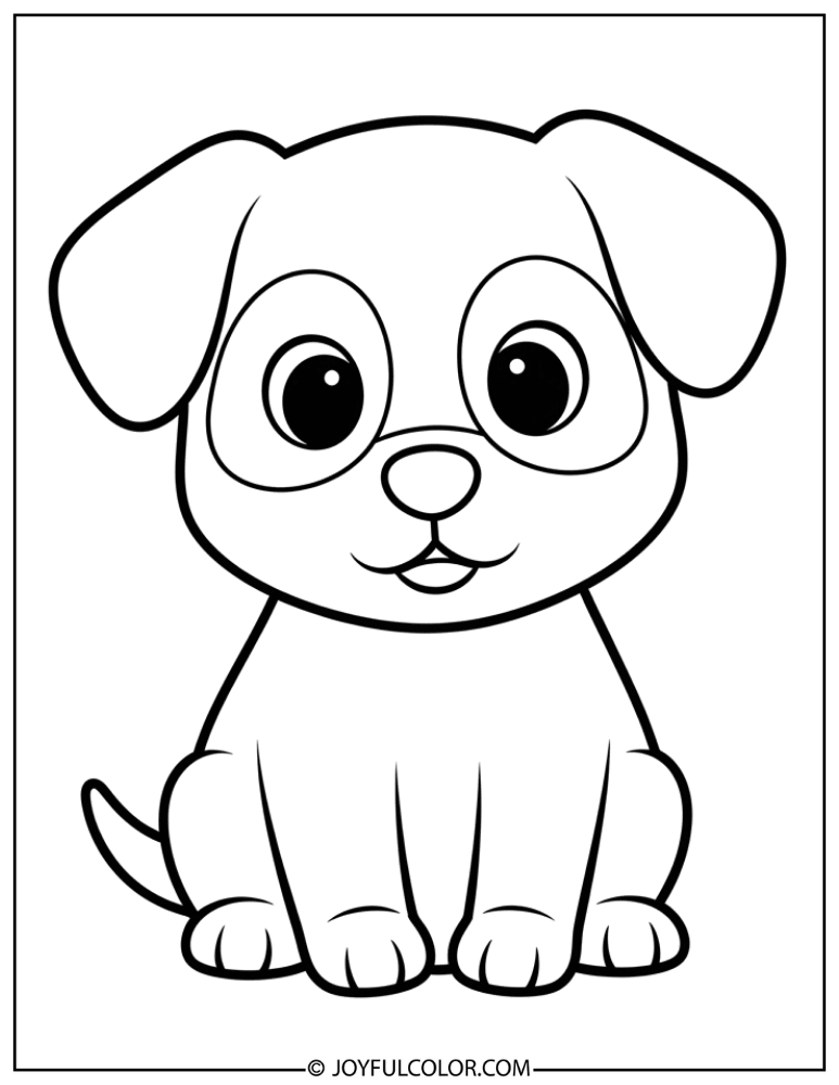 Easy Puppy Coloring Page