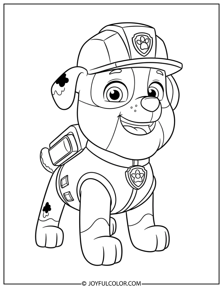 Easy Rubble Cartoon Coloring Page