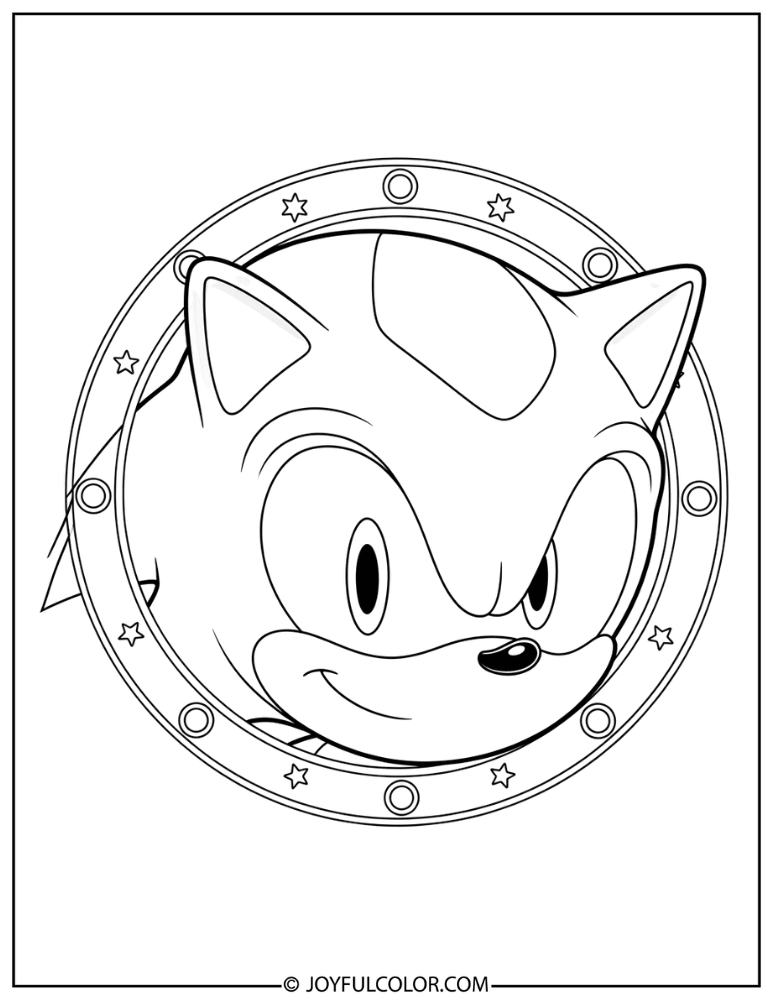 Easy Sonic Prime Face Coloring Page