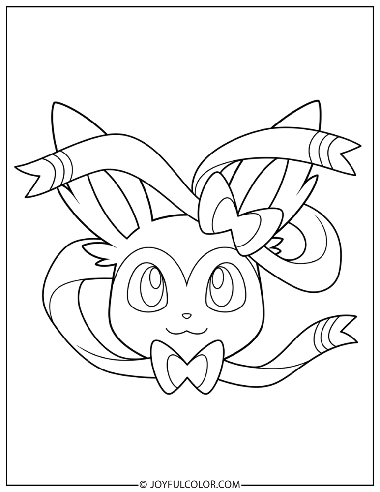 Easy Sylveon Face Coloring Page