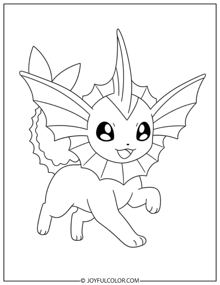 Easy Vaporeon Coloring Page