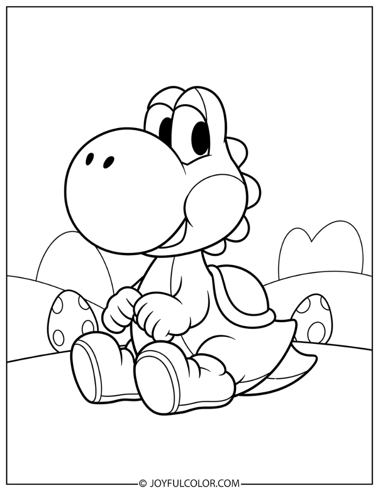 Easy Yoshi Coloring Page
