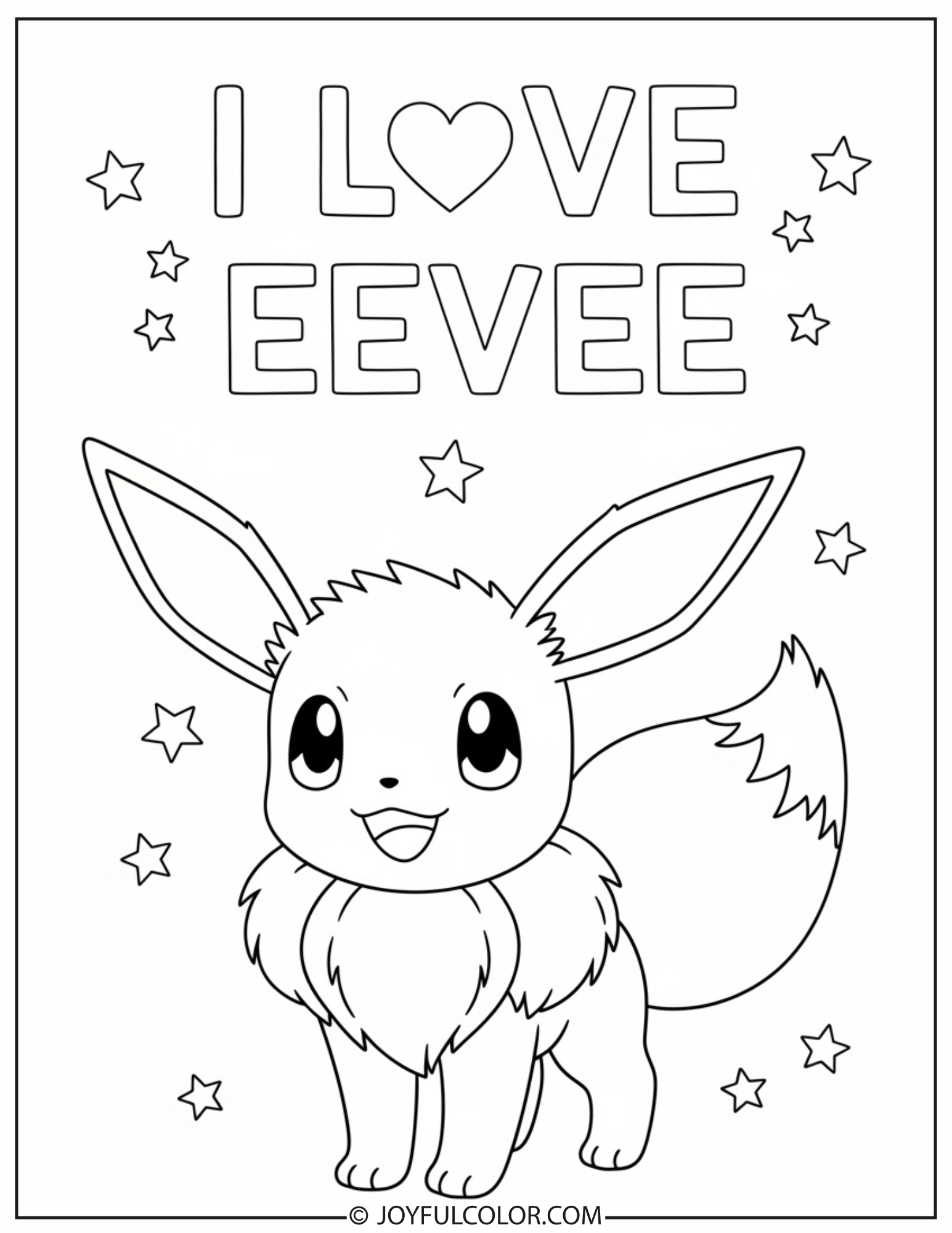 Eevee Coloring Pages