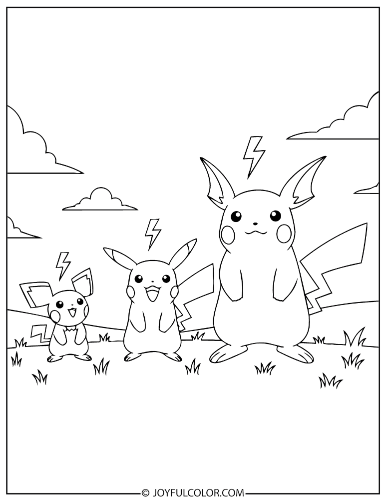Electric Mouse Evolution Coloring Page
