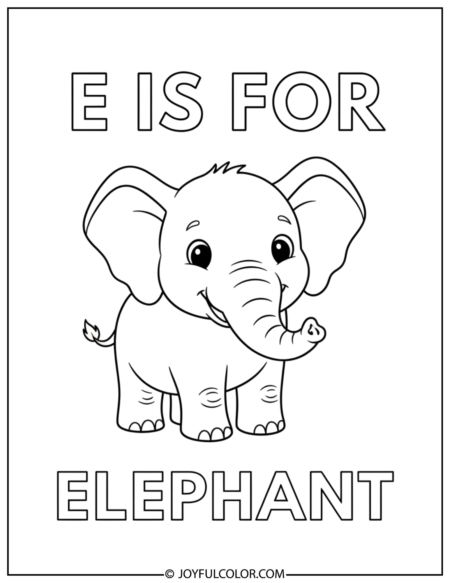 Elephant and Egg Coloring Page