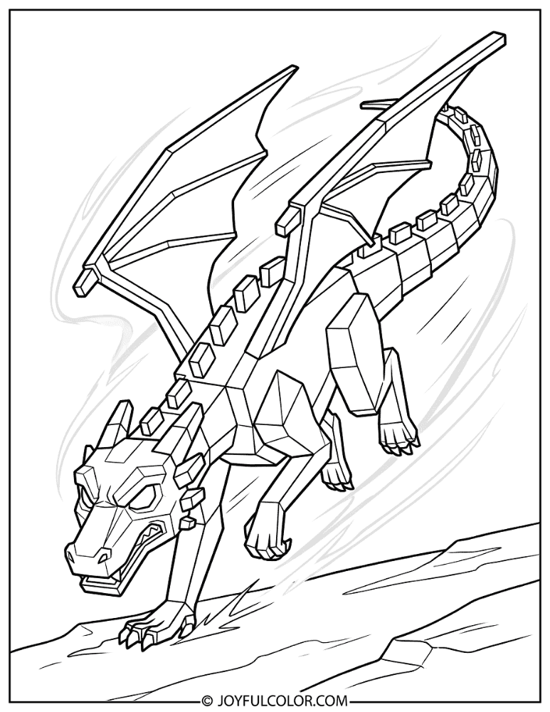 Ender Dragon Charging Attack Coloring Page