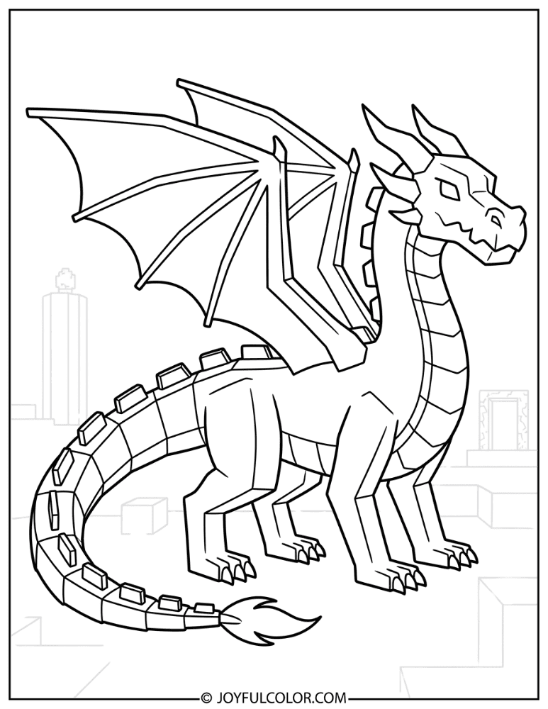 Ender Dragon Side View Coloring Page