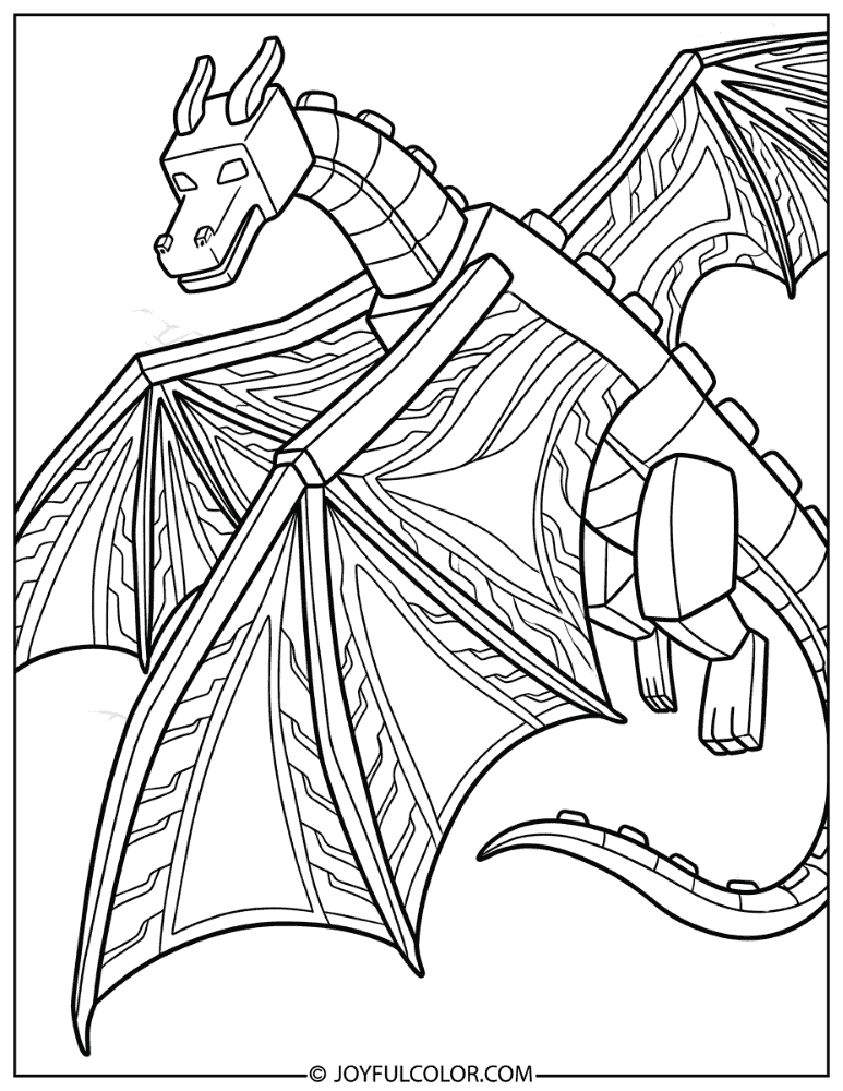 Ender Dragon Wing Detail Coloring Page
